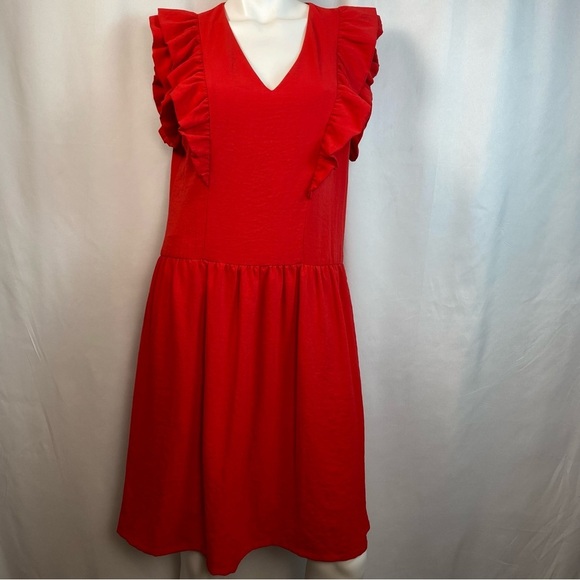 Anthropologie Dresses & Skirts - Anthropologie - See U Soon Woman’s Ruffle Edged Red Midi Dress